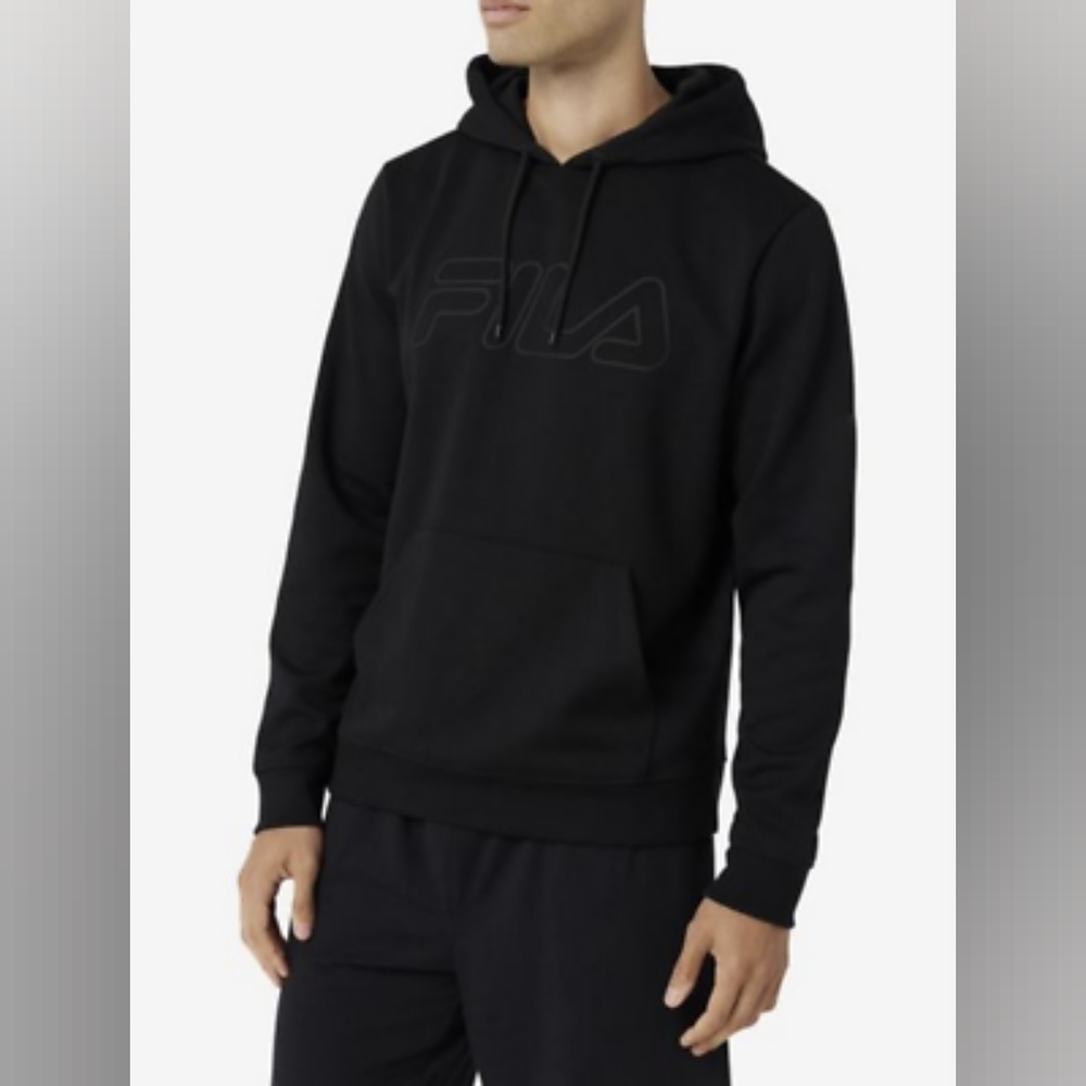 Mens Fila Leonidas Hoodie, Black